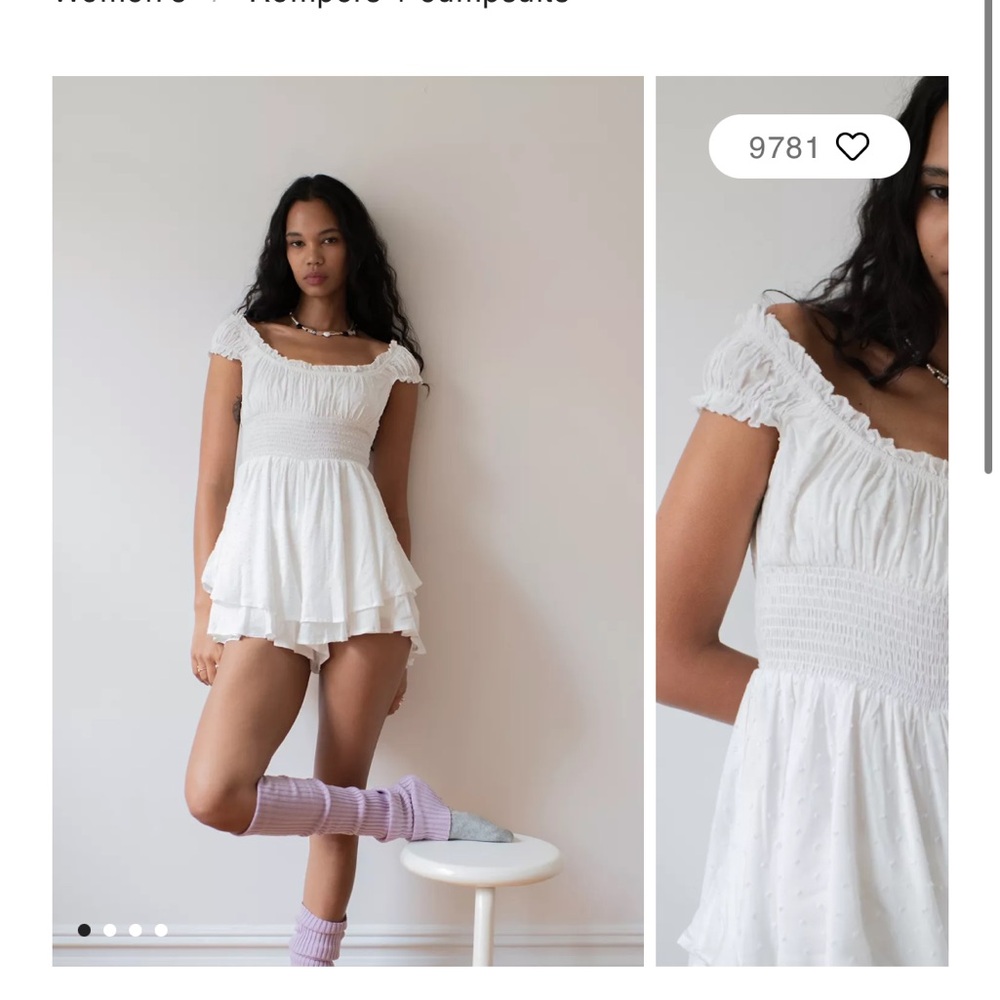 Urban Outfitters Rosie Smocked Tiered Romper